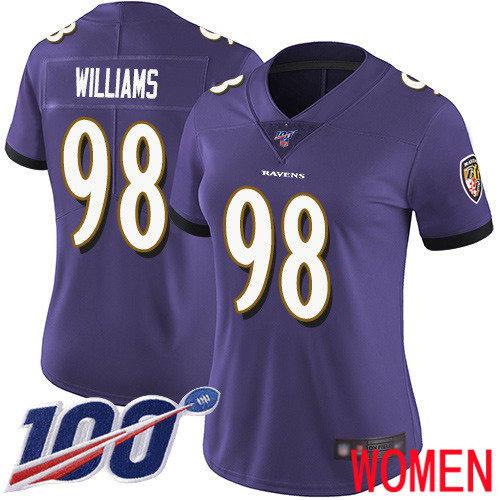 Baltimore Ravens Limited Purple Women Brandon Williams Home Jersey NFL Football 98 100th Season Vapor Untouchable